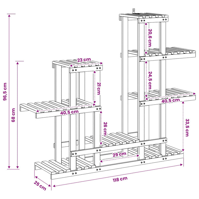 Suport pentru plante Alb 118 x 25 x 96,5 cm WALTI