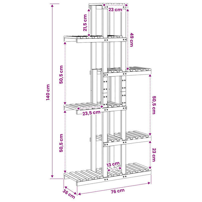 Suport pentru plante Alb 68 x 23,5 x 140 cm WALTI