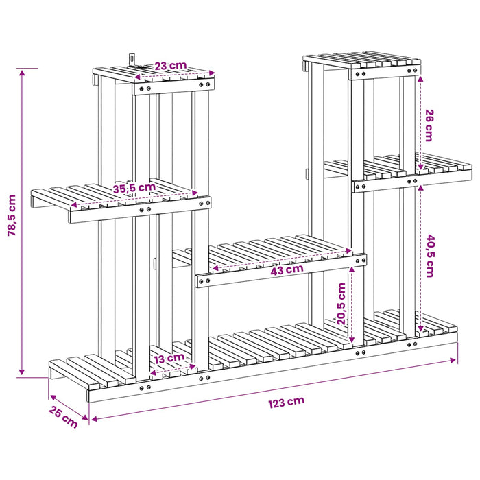 Suport pentru plante Alb 123 x 25 x 78,5 cm WALTI