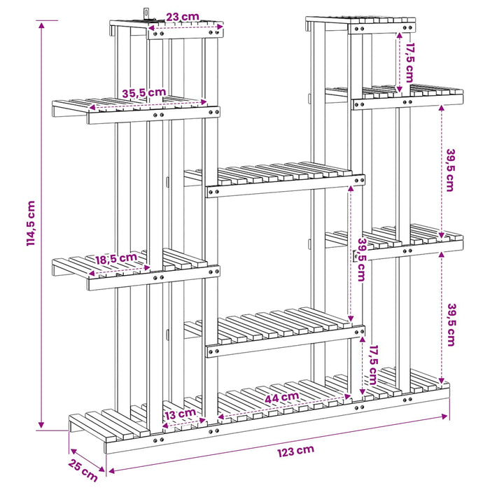 Suport pentru plante Alb 123 x 25 x 114,5 cm WALTI