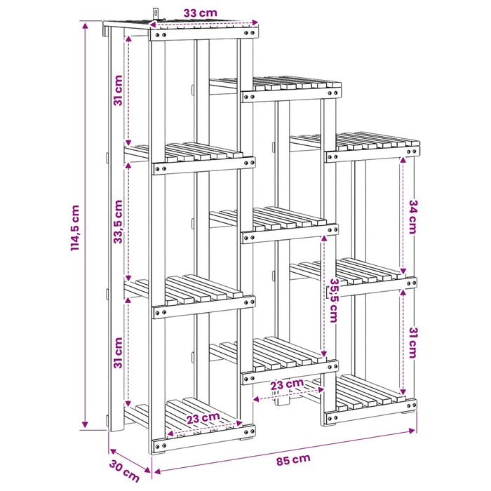 Suport pentru plante natural 85 x 30 x 114,5 cm WALTI