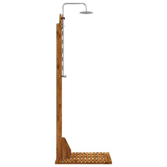 Duș exterior 225 cm Lemn masiv de acacia și oțel inoxidabil WALTI