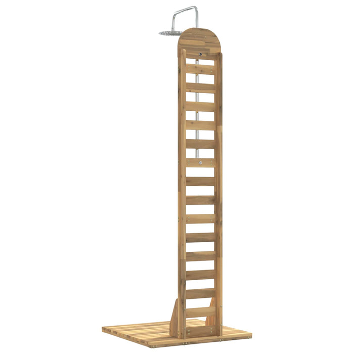 Duș exterior 225 cm Lemn masiv de acacia și oțel inoxidabil Alb WALTI