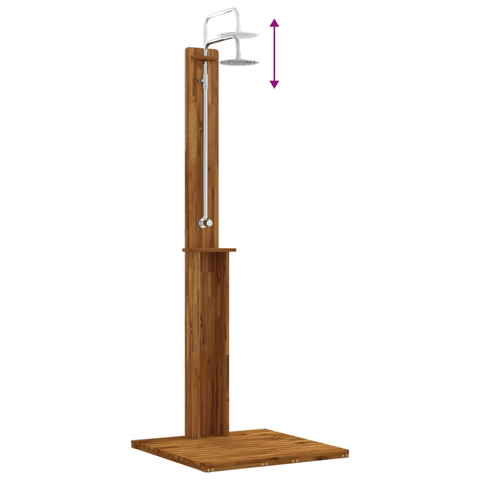 Duș exterior 217 cm Lemn masiv de acacia și oțel inoxidabil WALTI