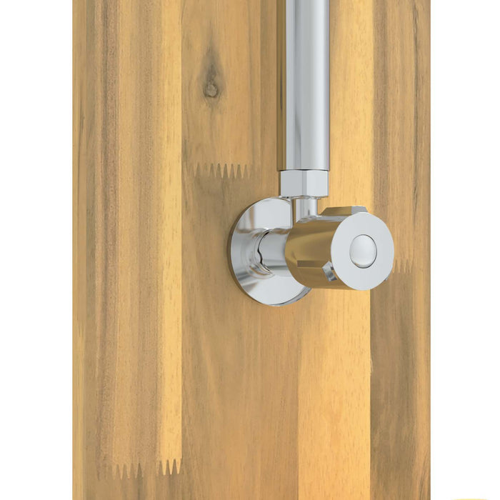 Duș exterior 217 cm Lemn masiv de acacia și oțel inoxidabil Alb - WALTI WALTI