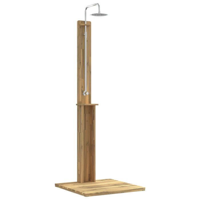 Duș exterior 217 cm Lemn masiv de acacia și oțel inoxidabil Alb - WALTI WALTI