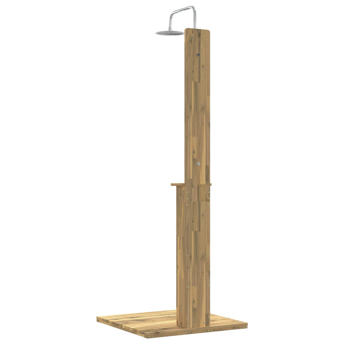 Duș exterior 217 cm Lemn masiv de acacia și oțel inoxidabil Alb - WALTI WALTI