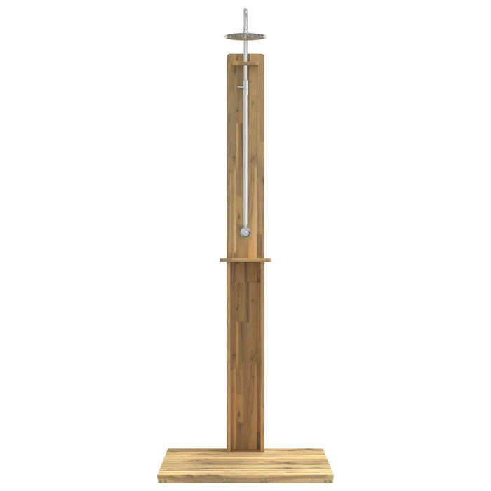 Duș exterior 217 cm Lemn masiv de acacia și oțel inoxidabil Alb - WALTI WALTI