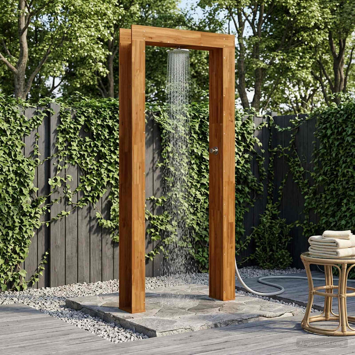 Duș exterior 226 cm Lemn masiv de acacia și oțel inoxidabil WALTI