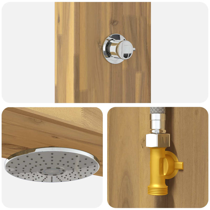 Duș exterior 226 cm Lemn masiv de acacia și oțel inoxidabil Alb - WALTI WALTI