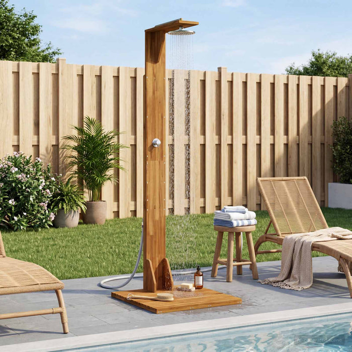 Duș exterior 219 cm Lemn masiv de acacia și oțel inoxidabil WALTI