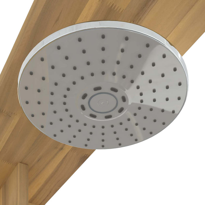 Duș exterior 219 cm Lemn masiv de acacia și oțel inoxidabil Alb WALTI