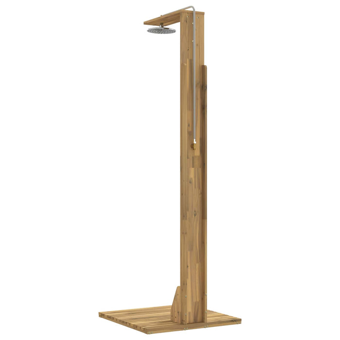 Duș exterior 219 cm Lemn masiv de acacia și oțel inoxidabil Alb WALTI