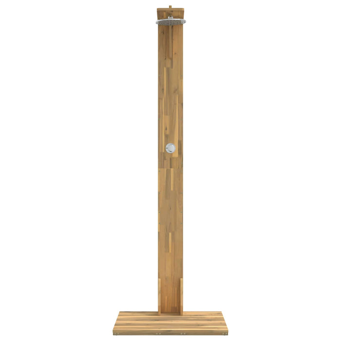 Duș exterior 219 cm Lemn masiv de acacia și oțel inoxidabil Alb WALTI