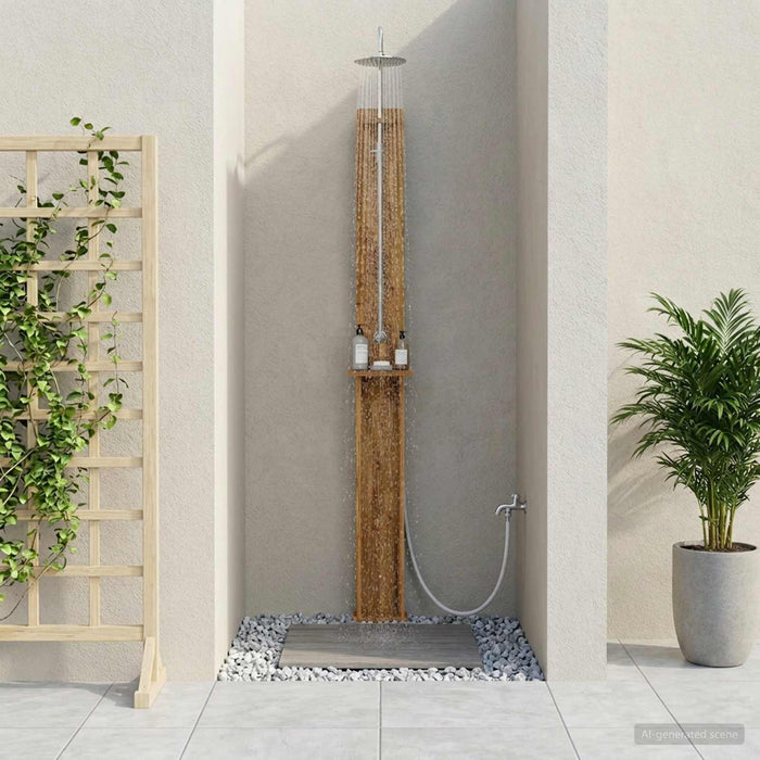 Duș exterior 257 cm Lemn masiv de acacia și oțel inoxidabil WALTI