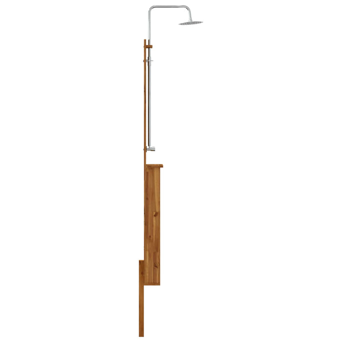 Duș exterior 257 cm Lemn masiv de acacia și oțel inoxidabil WALTI