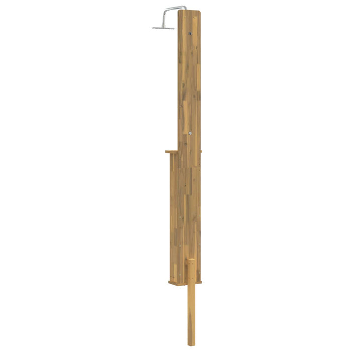Duș exterior 257 cm Lemn masiv de acacia și oțel inoxidabil Alb - WALTI WALTI
