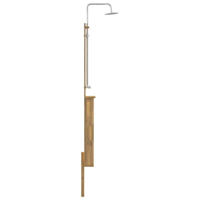 Duș exterior 257 cm Lemn masiv de acacia și oțel inoxidabil Alb - WALTI WALTI