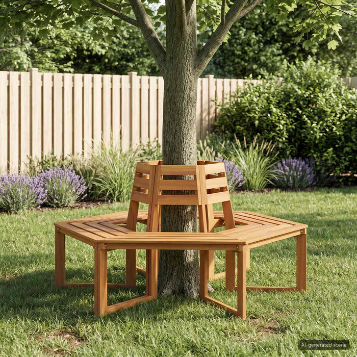Bancă cu arbori 2 buc. 160 x 140 x 86 cm Lemn Solid de Acacia WALTI