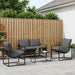 Set de canapele pentru grădină 4 pcs Negru și antracit Oțel - WALTI WALTI