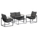 Set de canapele pentru grădină 4 pcs Negru și antracit Oțel - WALTI WALTI