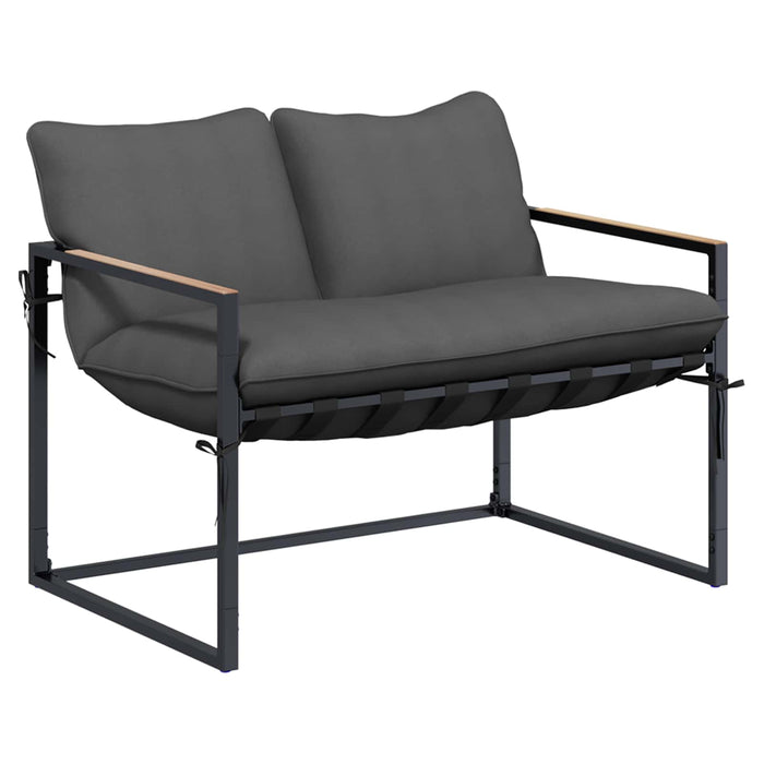 Set de canapele pentru grădină 4 pcs Negru și antracit Oțel - WALTI WALTI
