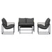 Set de canapele pentru grădină 4 pcs Negru și antracit Oțel - WALTI WALTI