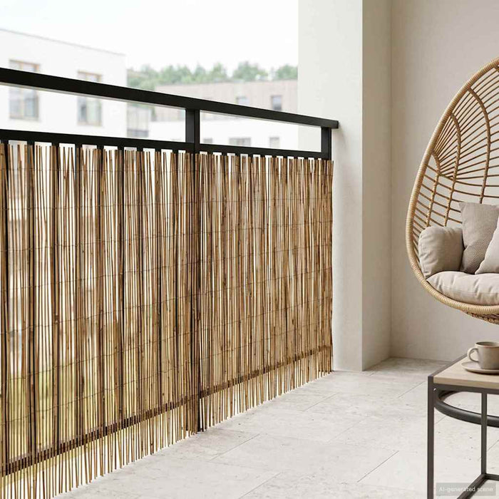Gard de Grădină Carbonizat 300 x 90 cm Stuf - WALTI WALTI