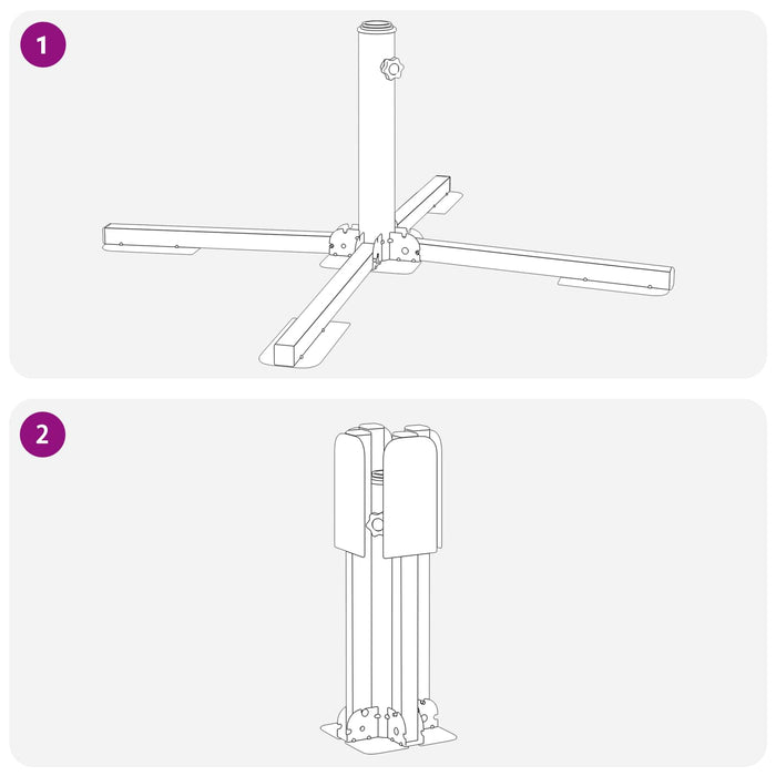 Trepied pentru Parasol Alb Oțel - WALTI WALTI