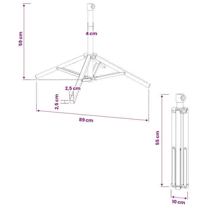 Trepied pentru Parasol Alb Oțel pentru 25-32 mm Stâlp - WALTI WALTI