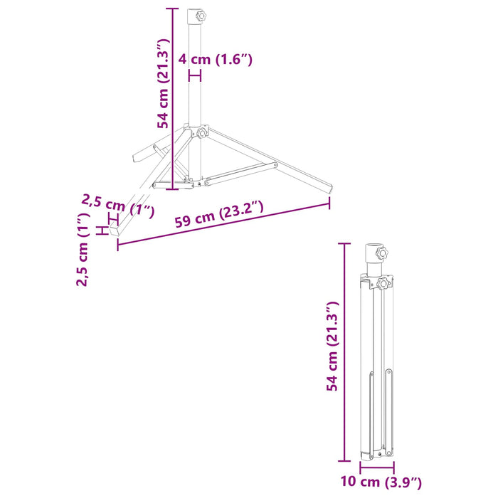 Trepied pentru Parasol Alb Oțel for 25-32 mm Pole WALTI