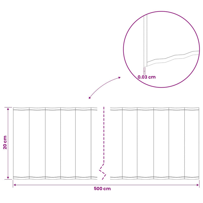 Margine pentru gazon 5 m x 20 cm Oțel Galvanizat Argintiu WALTI