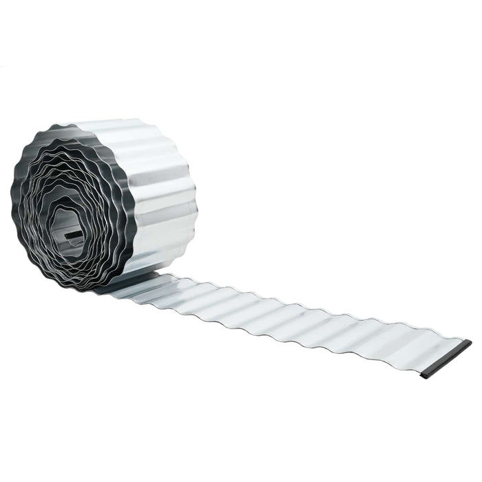 Margine pentru gazon 5 m x 30 cm Oțel Galvanizat Argintiu - WALTI WALTI