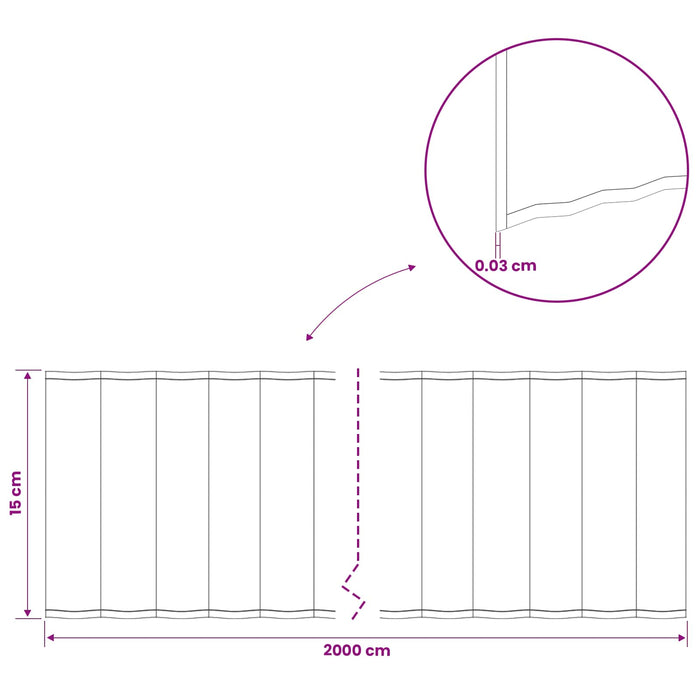 Margine pentru gazon 20 m x 15 cm Oțel Galvanizat Argintiu WALTI
