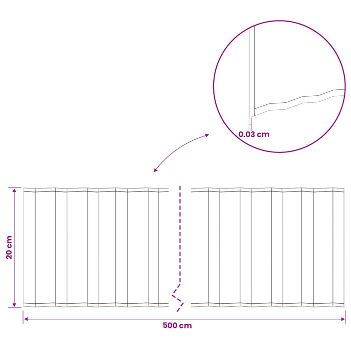 Margine pentru gazon 5 m x 20 cm Oțel Galvanizat Argintiu WALTI
