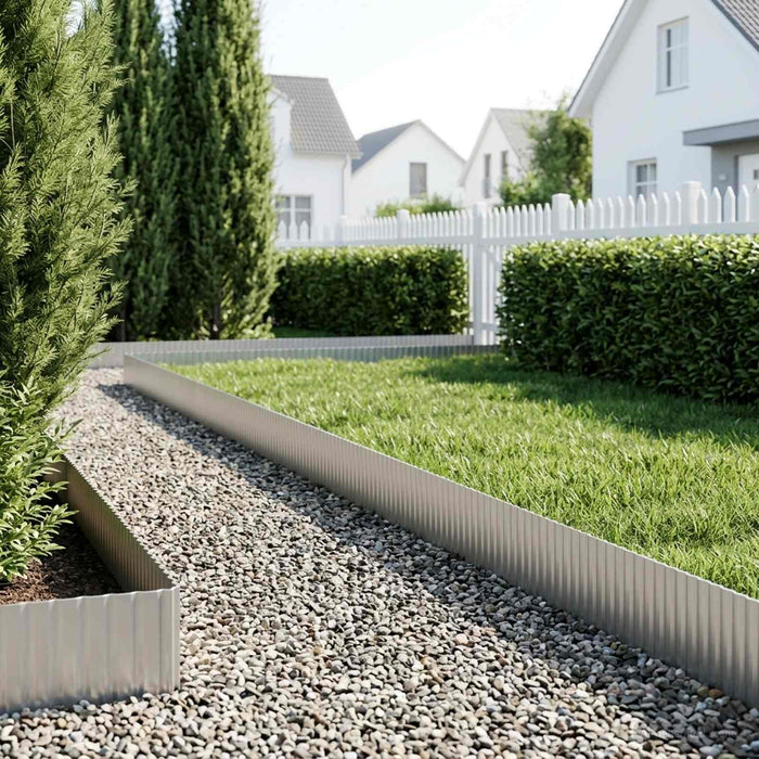 Margine pentru gazon 5 m x 25 cm Oțel Galvanizat Argintiu WALTI