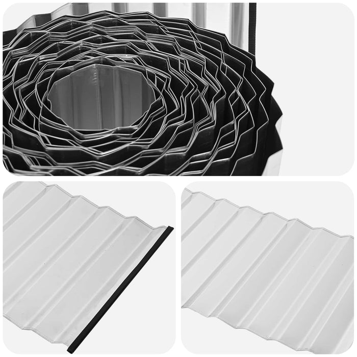Margine pentru gazon 10 m x 20 cm Oțel Galvanizat Argintiu WALTI