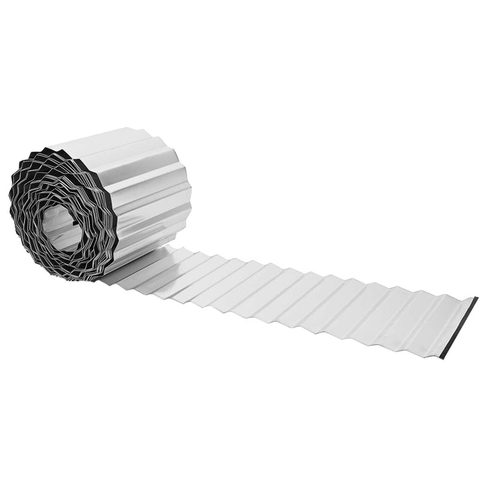 Margine pentru gazon 10 m x 30 cm Oțel Galvanizat Argintiu WALTI