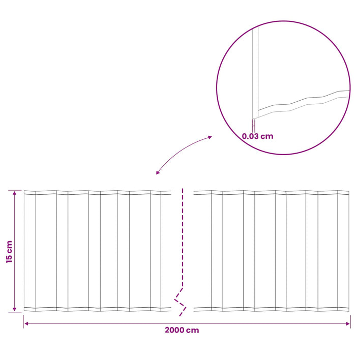 Margine pentru gazon 20 m x 15 cm Oțel Galvanizat Argintiu WALTI