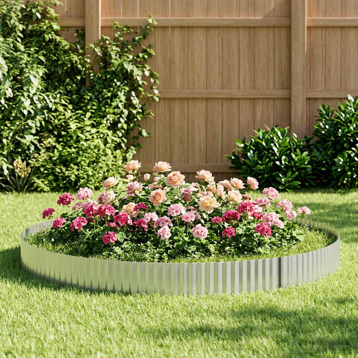 Margine pentru gazon 20 m x 25 cm Oțel Galvanizat Argintiu WALTI