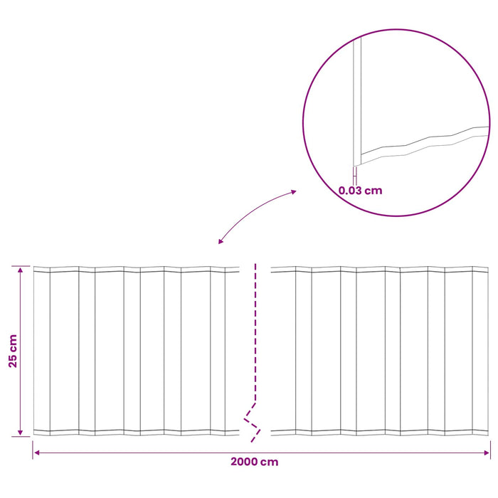Margine pentru gazon 20 m x 25 cm Oțel Galvanizat Argintiu WALTI