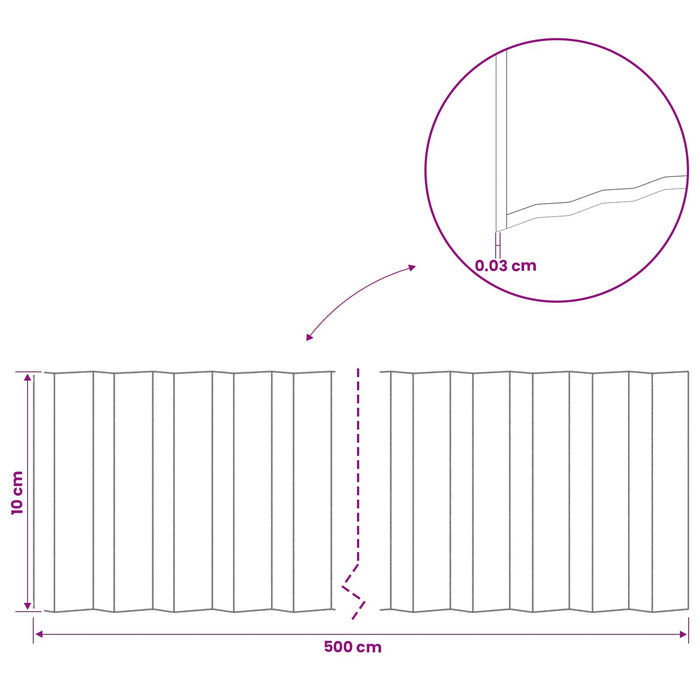Margine pentru gazon 5 m x 10 cm Oțel Galvanizat Argintiu WALTI