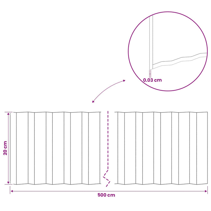 Margine pentru gazon 5 m x 20 cm Oțel Galvanizat Argintiu WALTI