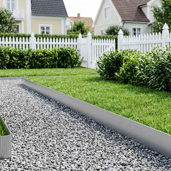 Margine pentru gazon 5 m x 30 cm Oțel Galvanizat Argintiu WALTI