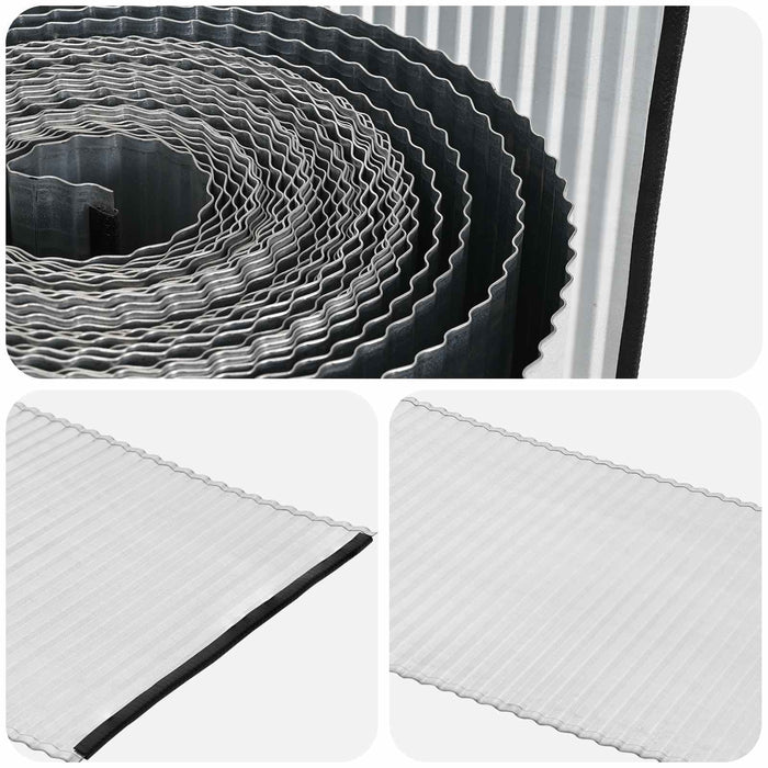 Margine pentru gazon 20 m x 20 cm Oțel Galvanizat Argintiu WALTI