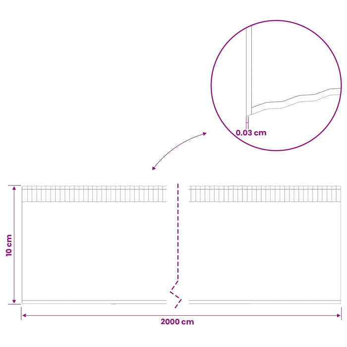 Margine pentru gazon 20 m x 10 cm Oțel Galvanizat Argintiu WALTI
