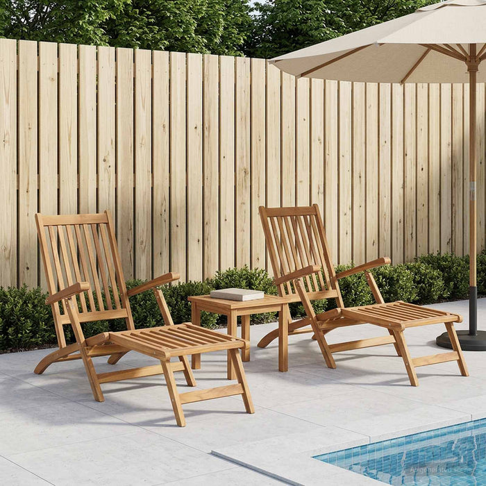 Scaun pliabil de terasă 2 pcs natural Lemn solid de tec WALTI