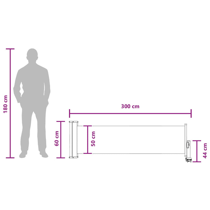 Awning lateral 100% poliester, fier, oțel WALTI