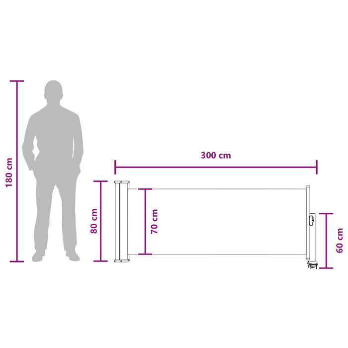 Awning lateral 100% poliester, fier, oțel WALTI