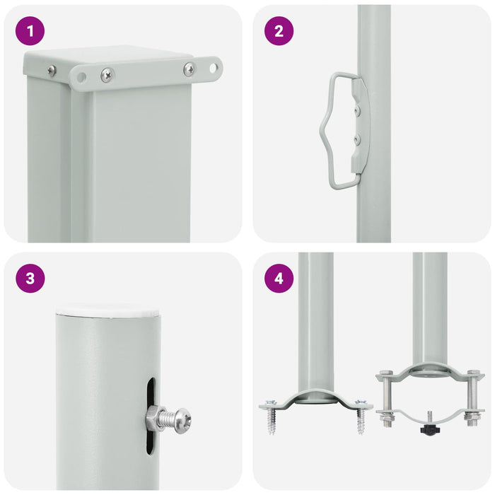 Awning lateral 100% poliester, fier, oțel WALTI